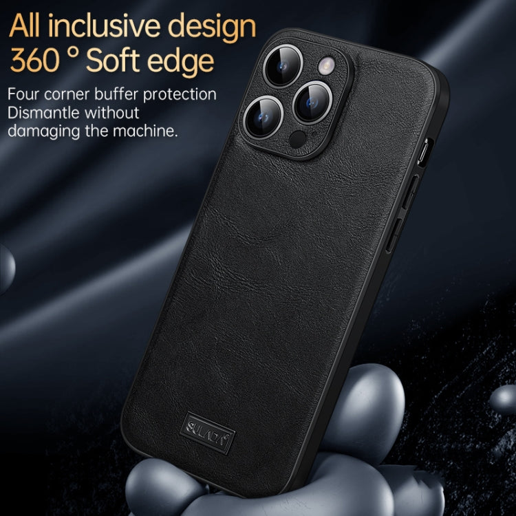 For iPhone 14 Pro Max SULADA Shockproof TPU + Handmade Leather Phone Case(Blue) - iPhone 14 Pro Max Cases by SULADA | Online Shopping South Africa | PMC TechLife