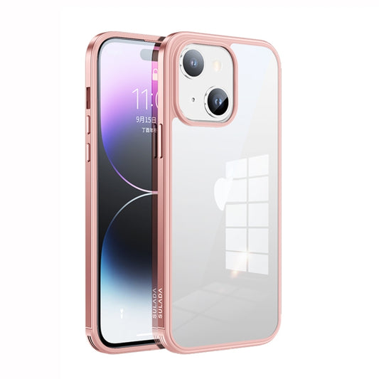 For iPhone 14 SULADA Metal Frame + Nano Glass + TPU Phone Case(Pink) - iPhone 14 Cases by SULADA | Online Shopping South Africa | PMC Jewellery