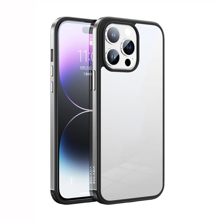 For iPhone 14 Pro SULADA Metal Frame + Nano Glass + TPU Phone Case(Silver) - free shipping - PMC TechLife - Order now!