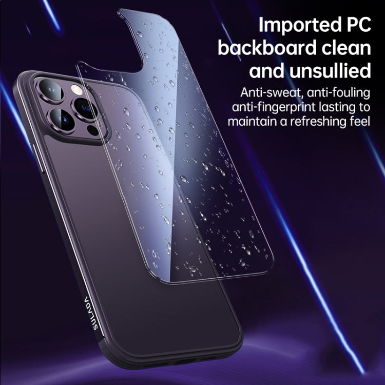 For iPhone 14 Pro SULADA Metal Frame + Nano Glass + TPU Phone Case(Sierra Blue) - free shipping - PMC TechLife - Order now!