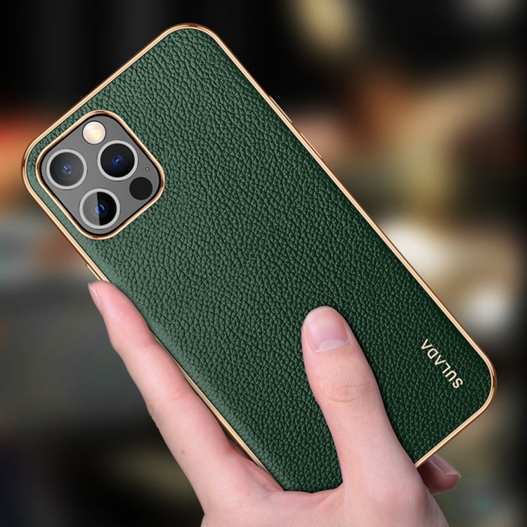 For iPhone 14 SULADA Shockproof TPU + Handmade Leather Phone Case(Red) - iPhone 14 Cases by SULADA | Online Shopping South Africa | PMC TechLife | Buy Now Pay Later Mobicred
