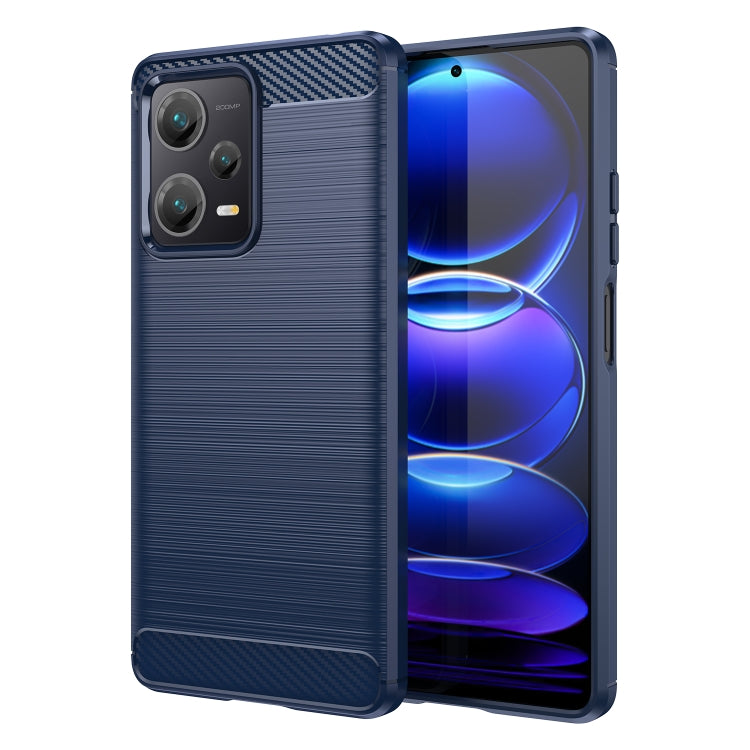 For Xiaomi Redmi Note 12 Pro+ China / Global Brushed Texture Carbon Fiber TPU Phone Case(Blue) - free shipping - PMC TechLife - Order now!