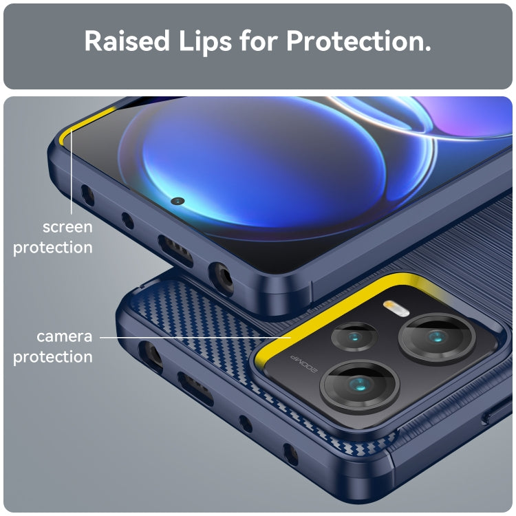 For Xiaomi Redmi Note 12 Pro+ China / Global Brushed Texture Carbon Fiber TPU Phone Case(Blue) - free shipping - PMC TechLife - Order now!