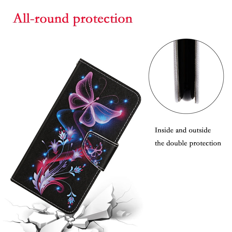 For Xiaomi Redmi A1 Colored Drawing Pattern Leather Phone Case(Fluorescent Butterfly) - free shipping - PMC TechLife - Order now!