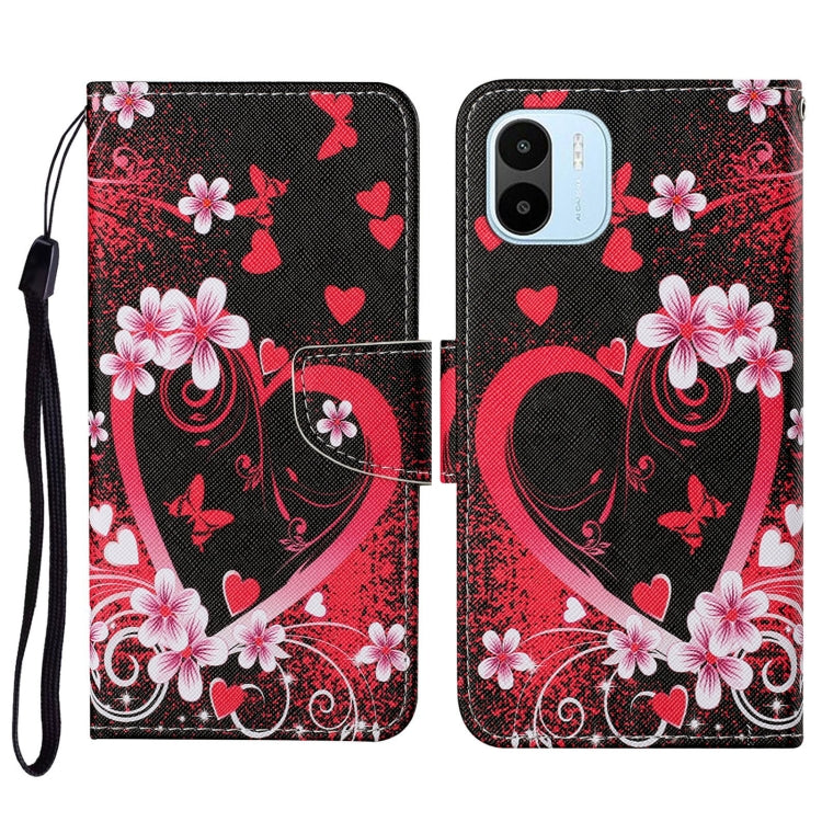 For Xiaomi Redmi A1 Colored Drawing Pattern Leather Phone Case(Red Heart) - free shipping - PMC TechLife - Order now!