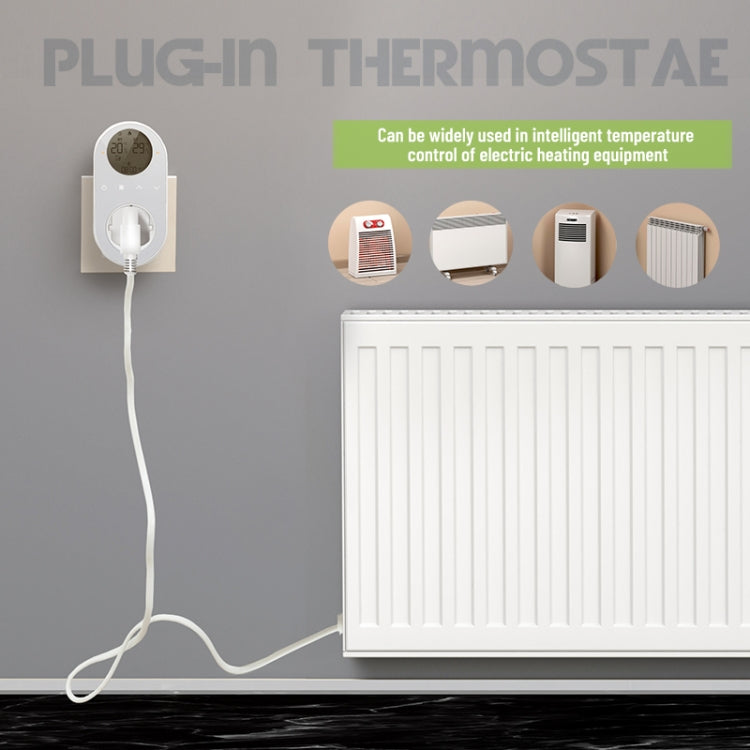 BHT12-C Plug-in LCD Thermostat Without WiFi, EU Plug(Blue) - free shipping - PMC TechLife - Order now!