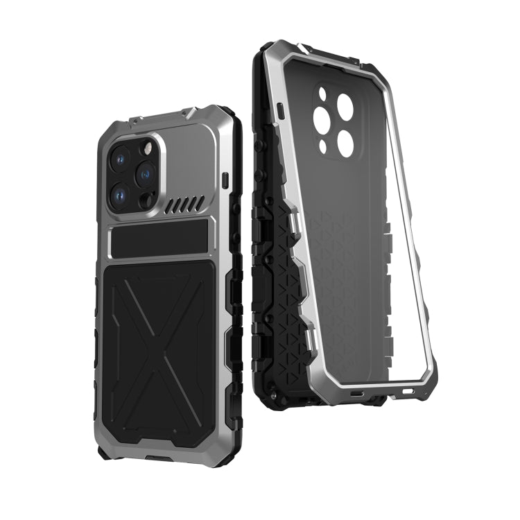 For iPhone 14 Pro Max R-JUST Life Waterproof Dustproof Shockproof Phone Case(Silver) - iPhone 14 Pro Max Cases by R-JUST | Online Shopping South Africa | PMC TechLife | Buy Now Pay Later Mobicred
