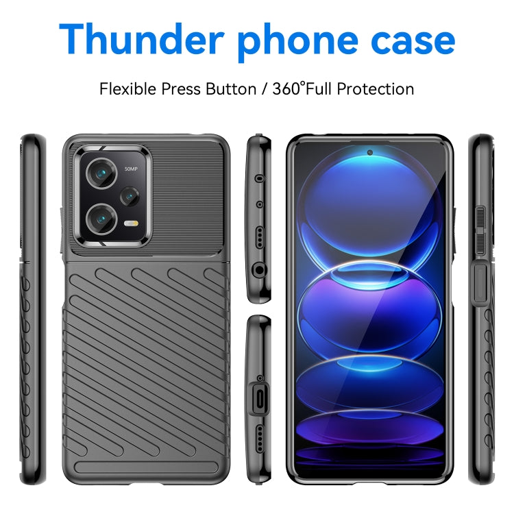 For Xiaomi Redmi Note 12 Pro 5G China Thunderbolt Shockproof TPU Protective Soft Phone Case(Black) - free shipping - PMC TechLife - Order now!