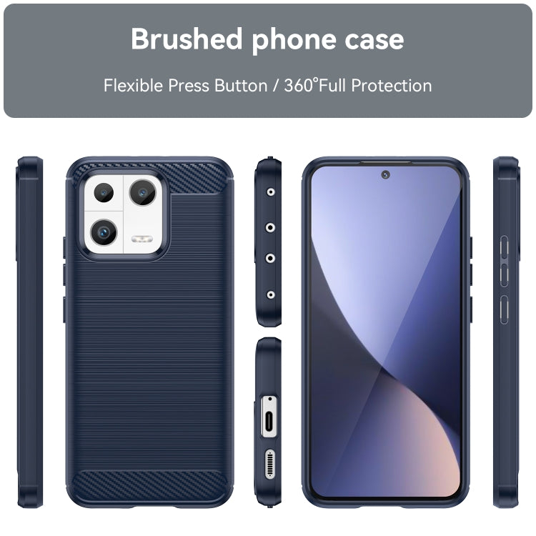 For Xiaomi 13 Brushed Texture Carbon Fiber TPU Phone Case(Blue) - free shipping - PMC TechLife - Order now!