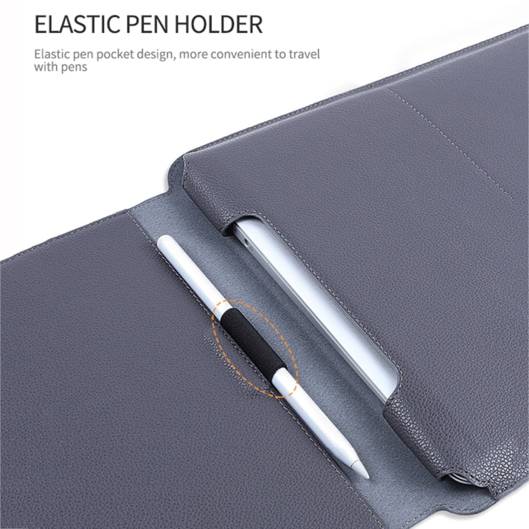 For MacBook 12 / 14 inch PU Leather 4 in 1 Laptop Bag with Functional Bracket(Black) - free shipping - PMC TechLife - Order now!
