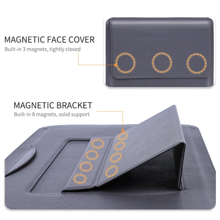 For MacBook 15 / 16 inch PU Leather 4 in 1 Laptop Bag with Functional Bracket(Rose Gold) - Protective Bags by PMC TechLife | Online Shopping South Africa | PMC TechLife