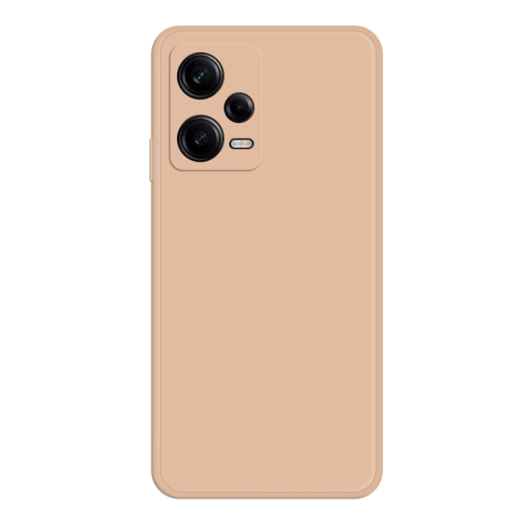 For Xiaomi Redmi Note 12 Pro 5G China Imitation Liquid Silicone Straight Edge Phone Case(Apricot) - free shipping - PMC TechLife - Order now!