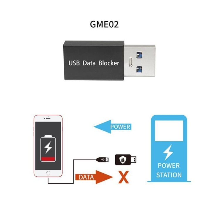 GEM02 USB Data Blocker Charging Connector(Gold) - Converter & Adapter by PMC TechLife | Online Shopping South Africa | PMC TechLife