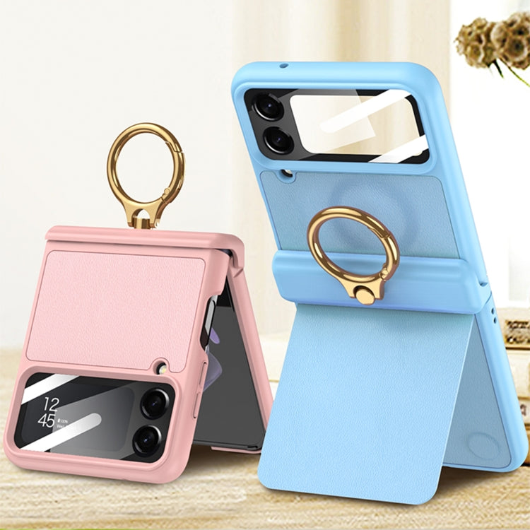 For Samsung Galaxy Z Flip4 GKK Magnetic Fold Hinge Full Coverage Phone Case with Ring Holder(Black) - Galaxy Z Flip4 5G Cases by GKK | Online Shopping South Africa | PMC Jewellery