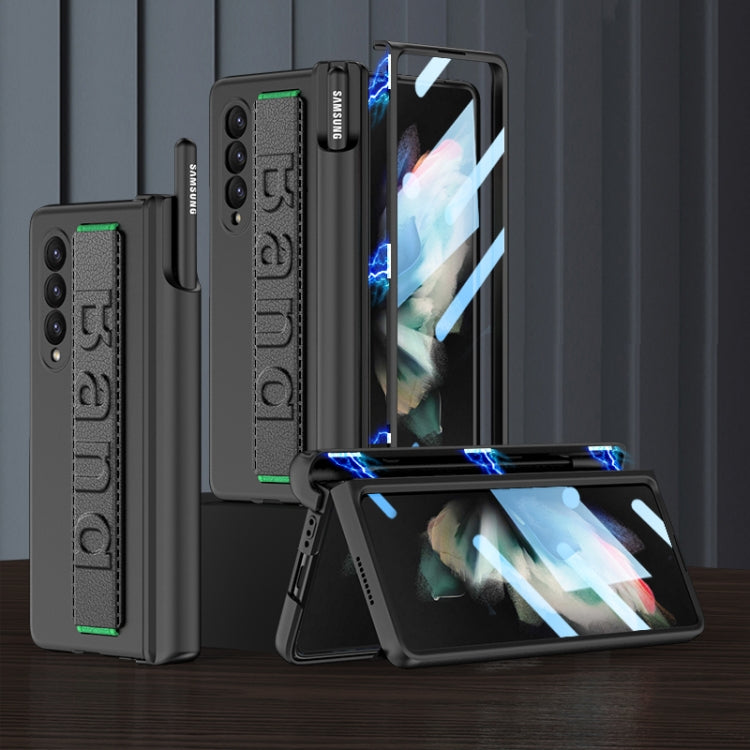 For Samsung Galaxy Z Fold3 5G GKK Magnetic Fold Hinge Shockproof Phone Case with Wrist Strap(Black) - Galaxy Phone Cases by GKK | Online Shopping South Africa | PMC TechLife