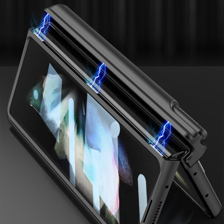 For Samsung Galaxy Z Fold3 5G GKK Magnetic Fold Hinge Shockproof Phone Case with Wrist Strap(Green) - Galaxy Phone Cases by GKK | Online Shopping South Africa | PMC TechLife | Buy Now Pay Later Mobicred