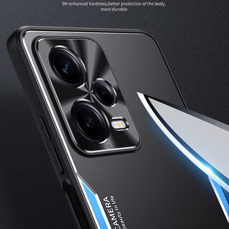 For Xiaomi Redmi Note 12 Pro 5G China Blade Series TPU + Titanium Alloy Phone Case(Black Silver) - free shipping - PMC TechLife - Order now!