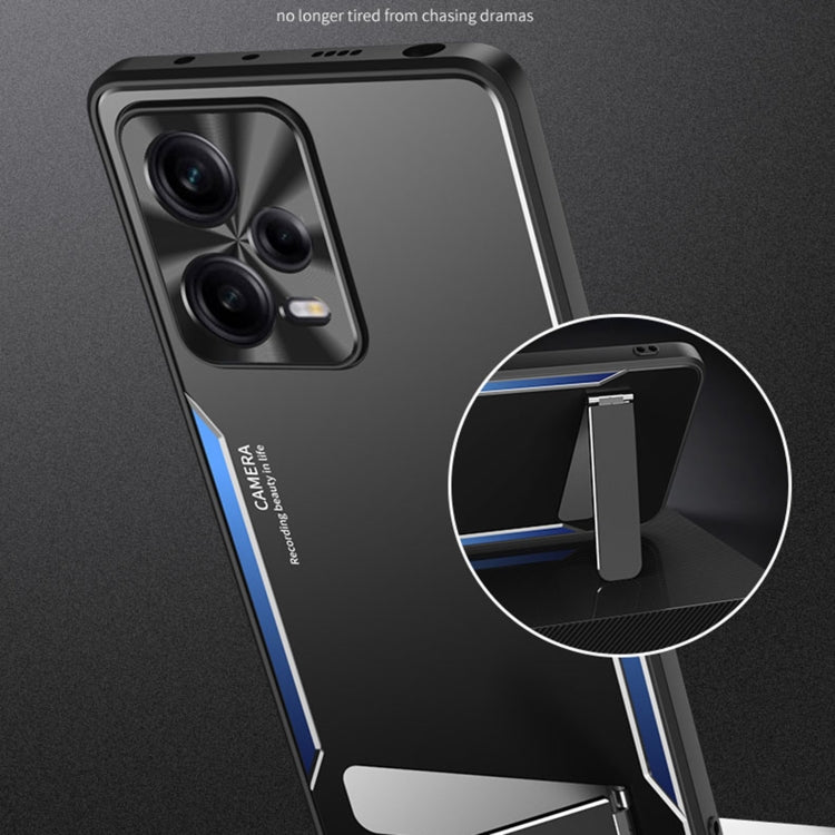 For Xiaomi Redmi Note 12 Pro 5G China Blade Series TPU + Titanium Alloy Phone Case(Black Silver) - free shipping - PMC TechLife - Order now!