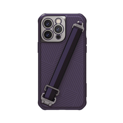 For iPhone 14 Pro Max NILLKIN MagSafe Full Coverage Phone Case with Wrist Strap(Purple) - iPhone 14 Pro Max Cases by NILLKIN | Online Shopping South Africa | PMC Jewellery