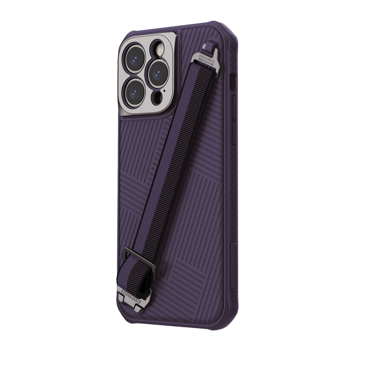 For iPhone 14 Pro Max NILLKIN Full Coverage Phone Case with Wrist Strap(Purple) - iPhone 14 Pro Max Cases by NILLKIN | Online Shopping South Africa | PMC Jewellery