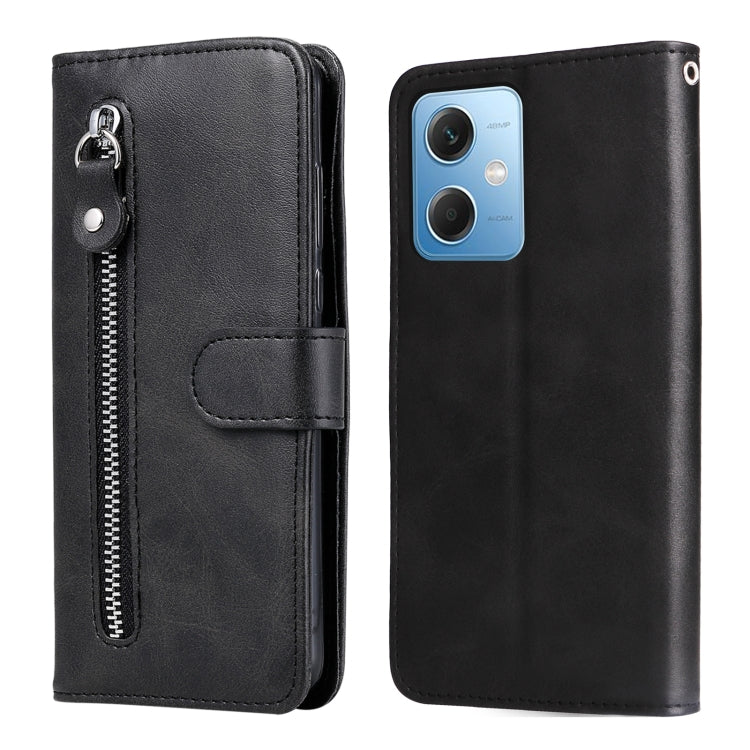 For Xiaomi Redmi Note 12 China Calf Texture Zipper Leather Phone Case(Black) - free shipping - PMC TechLife - Order now!