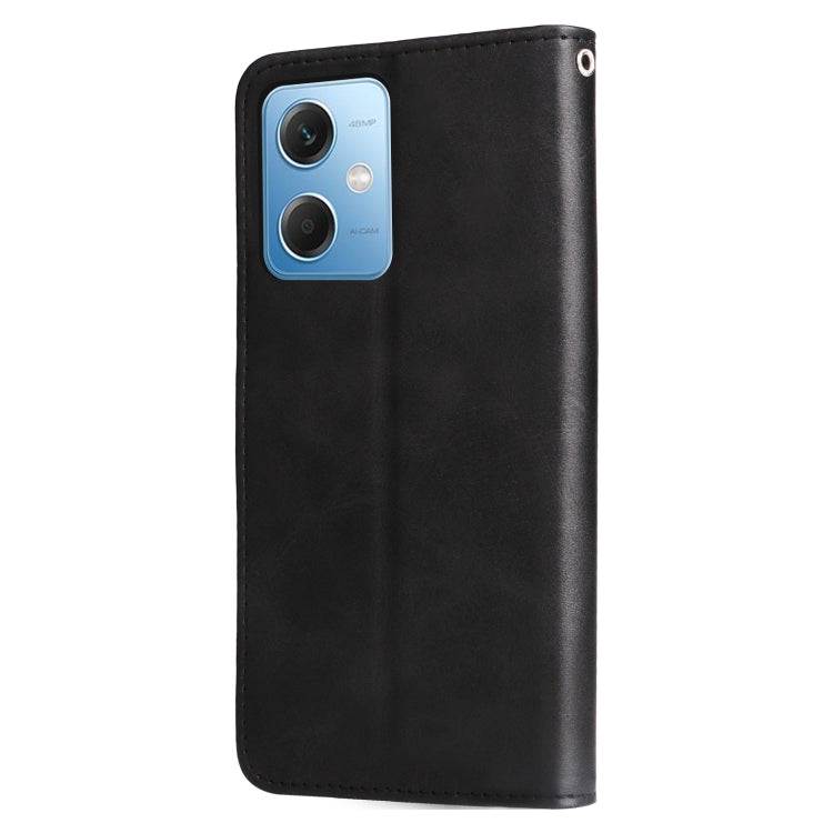 For Xiaomi Redmi Note 12 China Calf Texture Zipper Leather Phone Case(Black) - free shipping - PMC TechLife - Order now!