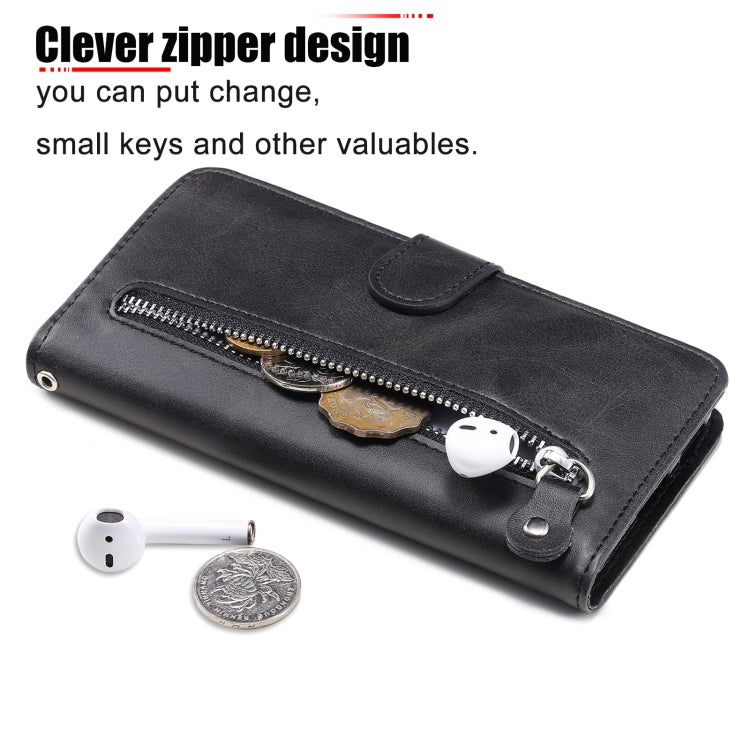 For Xiaomi Redmi Note 12 China Calf Texture Zipper Leather Phone Case(Black) - free shipping - PMC TechLife - Order now!