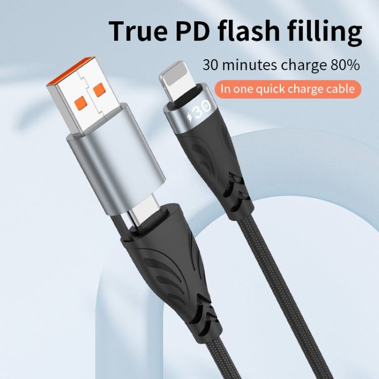 ADC-008 2 in 1 PD 30W USB/Type-C to 8 Pin Fast Charge Data Cable, Length: 1m - 2 in 1 Cable by PMC Jewellery | Online Shopping South Africa | PMC Jewellery