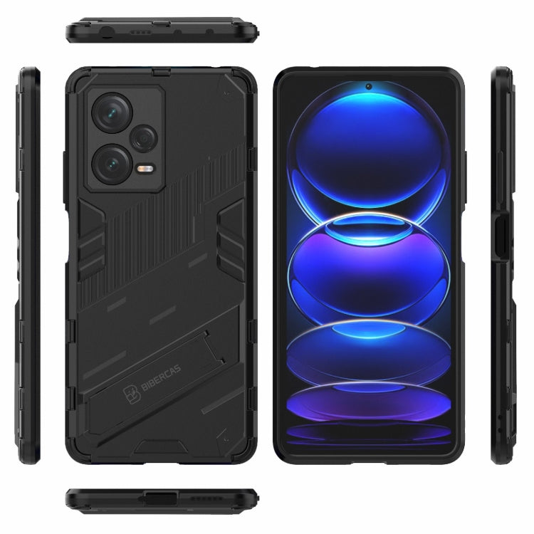For Xiaomi Redmi Note 12 Pro+ China Punk Armor 2 in 1 PC + TPU Phone Case with Invisible Holder(Black) - free shipping - PMC TechLife - Order now!