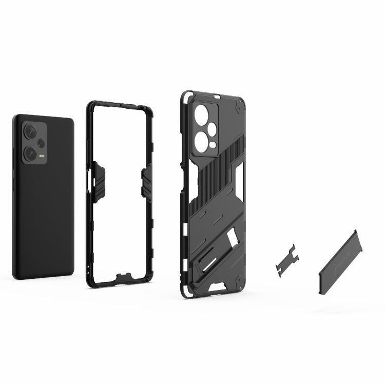 For Xiaomi Redmi Note 12 Pro+ China Punk Armor 2 in 1 PC + TPU Phone Case with Invisible Holder(Black) - free shipping - PMC TechLife - Order now!