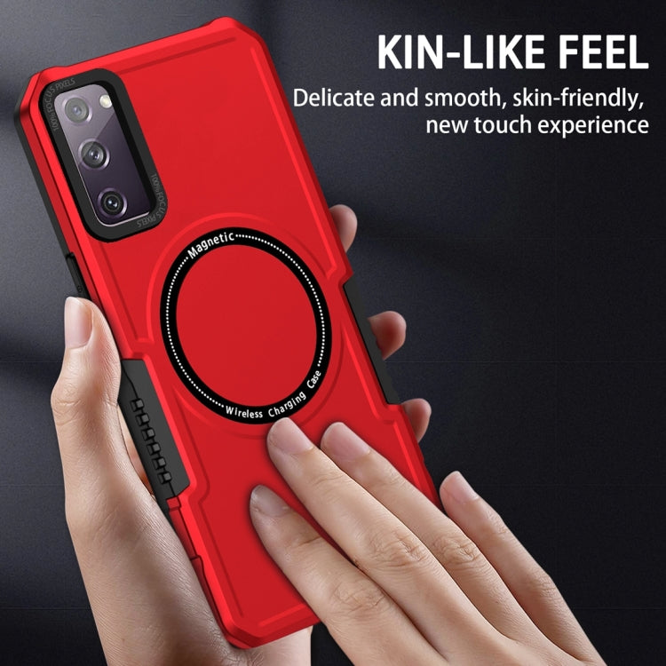 For Samsung Galaxy S20 FE MagSafe Shockproof Armor Phone Case(Red) - Galaxy S20 FE Cases by PMC TechLife | Online Shopping South Africa | PMC TechLife