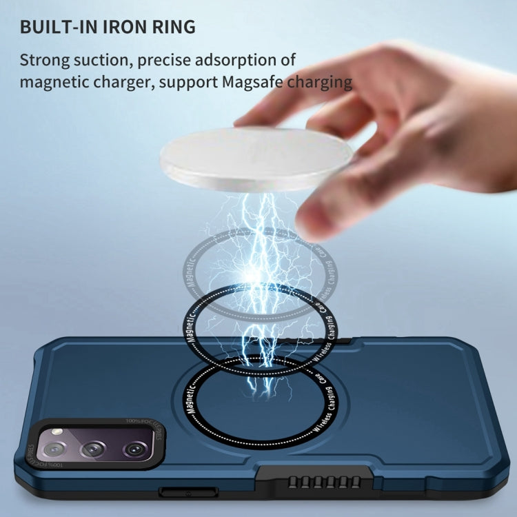 For Samsung Galaxy S20 FE MagSafe Shockproof Armor Phone Case(Dark Blue) - Galaxy S20 FE Cases by PMC TechLife | Online Shopping South Africa | PMC TechLife