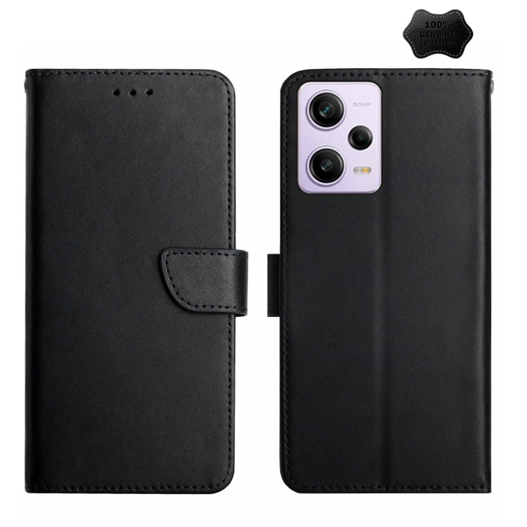 For Xiaomi Redmi Note 12 Pro 5G China Genuine Leather Fingerprint-proof Flip Phone Case(Black) - free shipping - PMC TechLife - Order now!