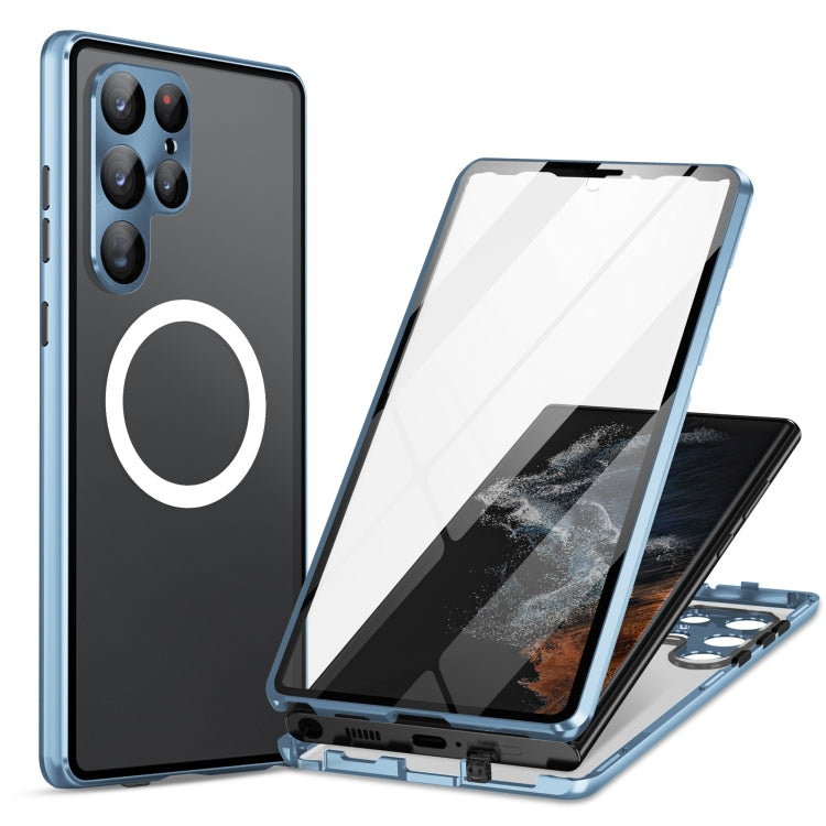 For Samsung Galaxy S22 Ultra 5G Lens Protector MagSafe Double Sided Magnetic Phone Case (Blue) - Galaxy S22 Ultra 5G Cases by PMC TechLife | Online Shopping South Africa | PMC TechLife