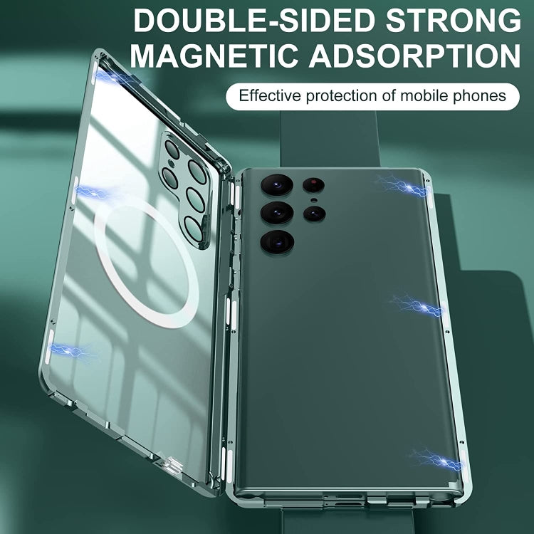 For Samsung Galaxy S22 Ultra 5G Lens Protector MagSafe Double Sided Magnetic Phone Case (Purple) - Galaxy S22 Ultra 5G Cases by PMC TechLife | Online Shopping South Africa | PMC TechLife