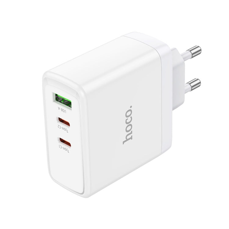 hoco N30 Glory PD 65W USB+ Dual USB-C/Type-C Interface Fast Charge Charger, EU Plug(White) - USB Charger by hoco | Online Shopping South Africa | PMC Jewellery | Buy Now Pay Later Mobicred