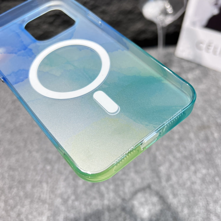 For iPhone 14 Pro Max MagSafe Magnetic Watercolor TPU Phone Case(Purple) - iPhone 14 Pro Max Cases by PMC TechLife | Online Shopping South Africa | PMC TechLife