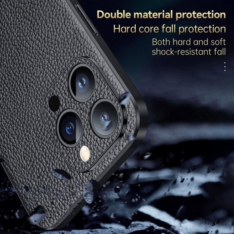 For iPhone 14 Plus SULADA Famous Artisan Series Litchi Leather PC + TPU Phone Case(Blue) - iPhone 14 Plus Cases by SULADA | Online Shopping South Africa | PMC TechLife