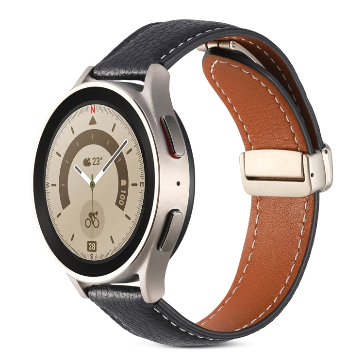 For Coros Pace 2/Coros Apex 42mm Universal Folding Buckle Genuine Leather Watch Band(Black) - free shipping - PMC TechLife - Order now!