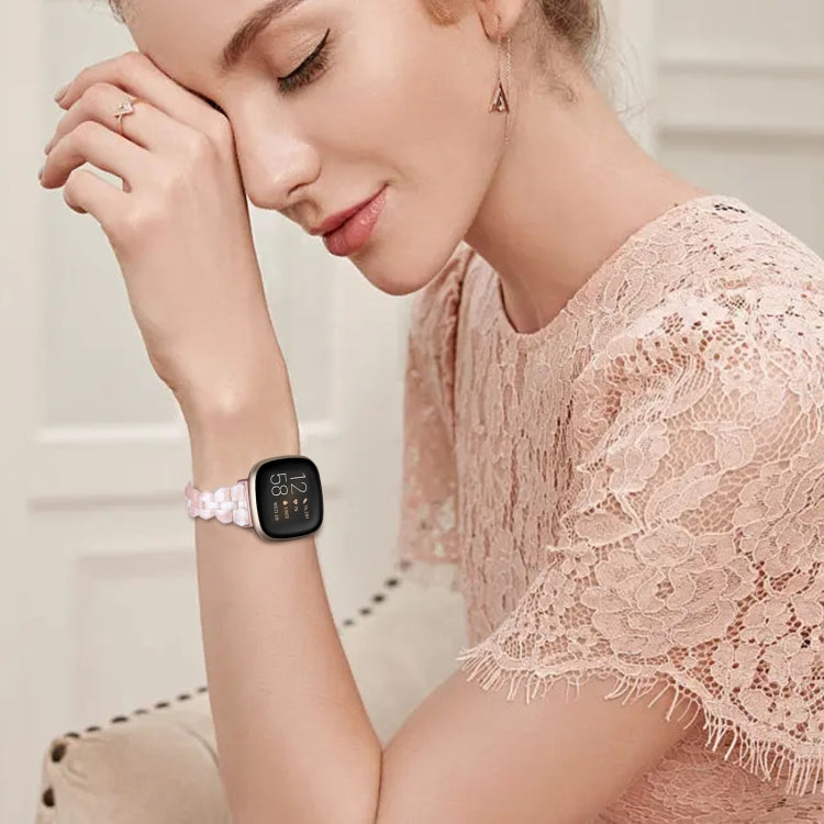 For Fitbit Versa 3 / Sense Universal Rhombus Resin Watch Band(Pink Flower) - free shipping - PMC TechLife - Order now!