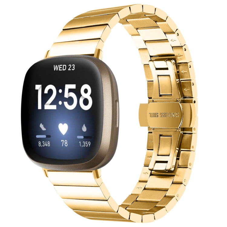 For Fitbit Versa 4 / Sense 2 Universal Butterfly Buckle Metal Watch Band(Gold) - free shipping - PMC TechLife - Order now!