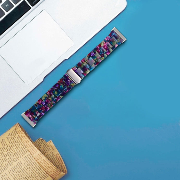 For Fitbit Versa 3 / Sense Universal Resin Watch Band(Purple Green Flower) - free shipping - PMC TechLife - Order now!