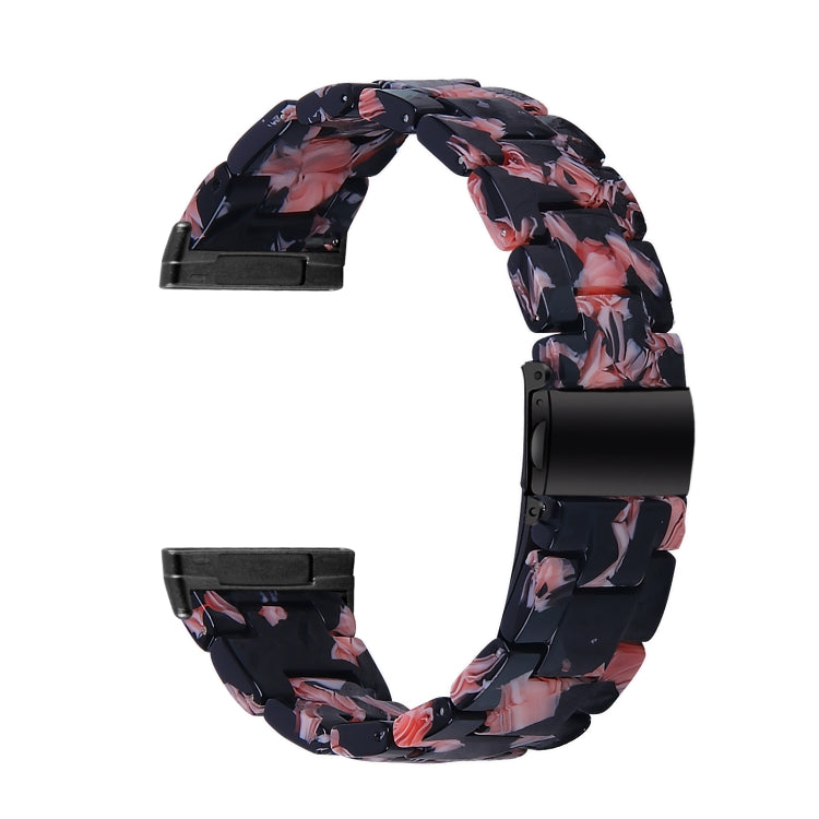 For Fitbit Versa 4 / Sense 2 Universal Resin Watch Band(Black Pink Flower) - free shipping - PMC TechLife - Order now!