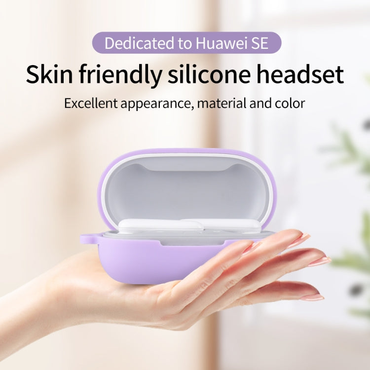 For Huawei FreeBuds SE Pure Color Bluetooth Earphone Silicone Case with Hook(Dark Blue) - Huawei Earphone Case by PMC TechLife | Online Shopping South Africa | PMC TechLife