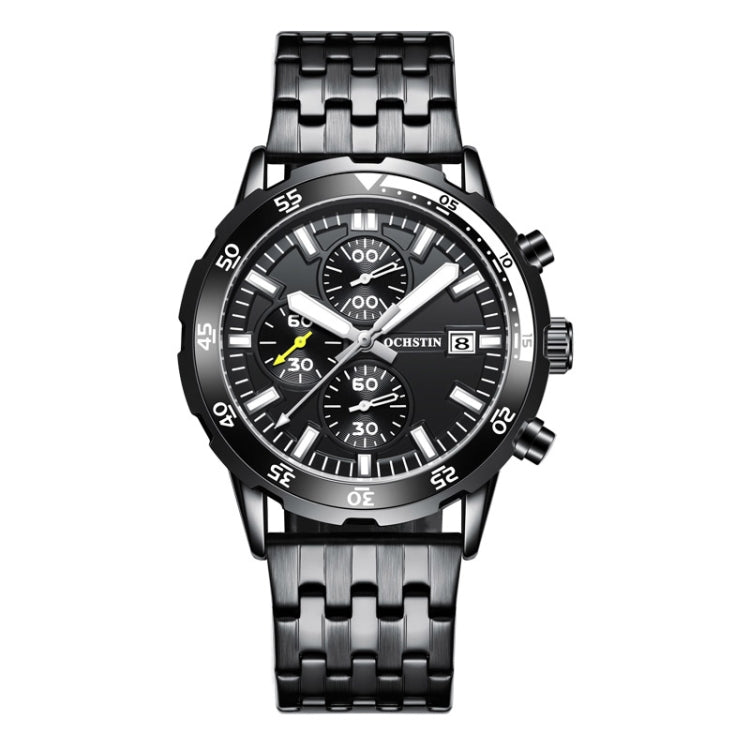 OCHSTIN 7252 Fashion Steel Strap Multifunctional Quartz Men Watch(Black) - Metal Strap Watches by OCHSTIN | Online Shopping South Africa | PMC Jewellery | Buy Now Pay Later Mobicred