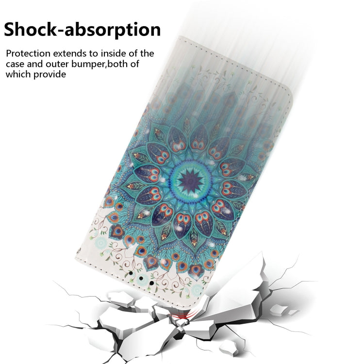For Huawei nova Y70 Plus 3D Colored Pattern Flip Leather Phone Case(Peacock Wreath) - free shipping - PMC TechLife - Order now!