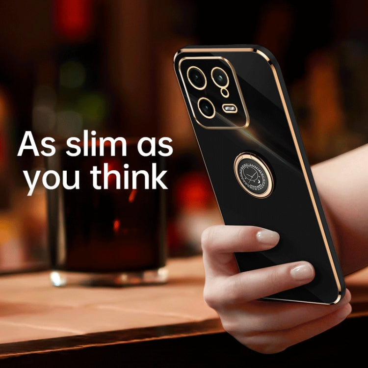 For Xiaomi 13 XINLI Straight Edge 6D Electroplate TPU Phone Case with Ring Holder(Pink) - free shipping - PMC TechLife - Order now!