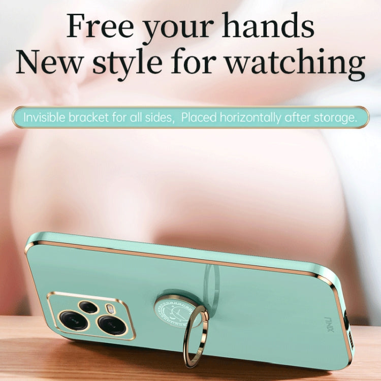 For Xiaomi Redmi Note 12 Pro 5G China XINLI Straight Edge 6D Electroplate TPU Phone Case with Ring Holder(Celestial Blue) - free shipping - PMC TechLife - Order now!