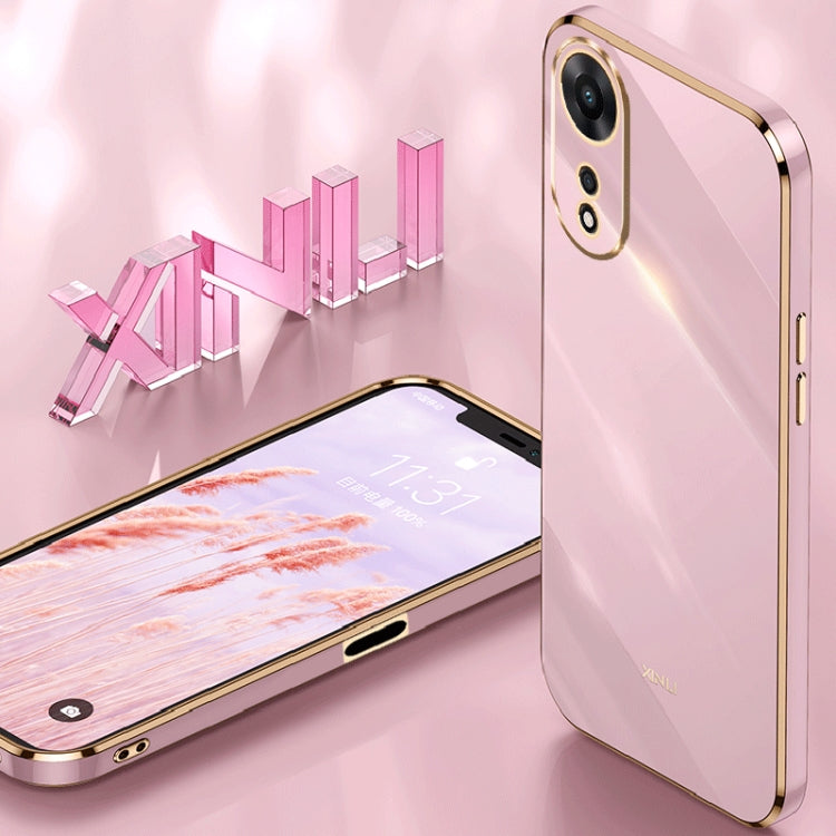 For OPPO A58 5G XINLI Straight Edge 6D Electroplate TPU Phone Case(Black) - OPPO Cases by PMC TechLife | Online Shopping South Africa | PMC TechLife | Buy Now Pay Later Mobicred