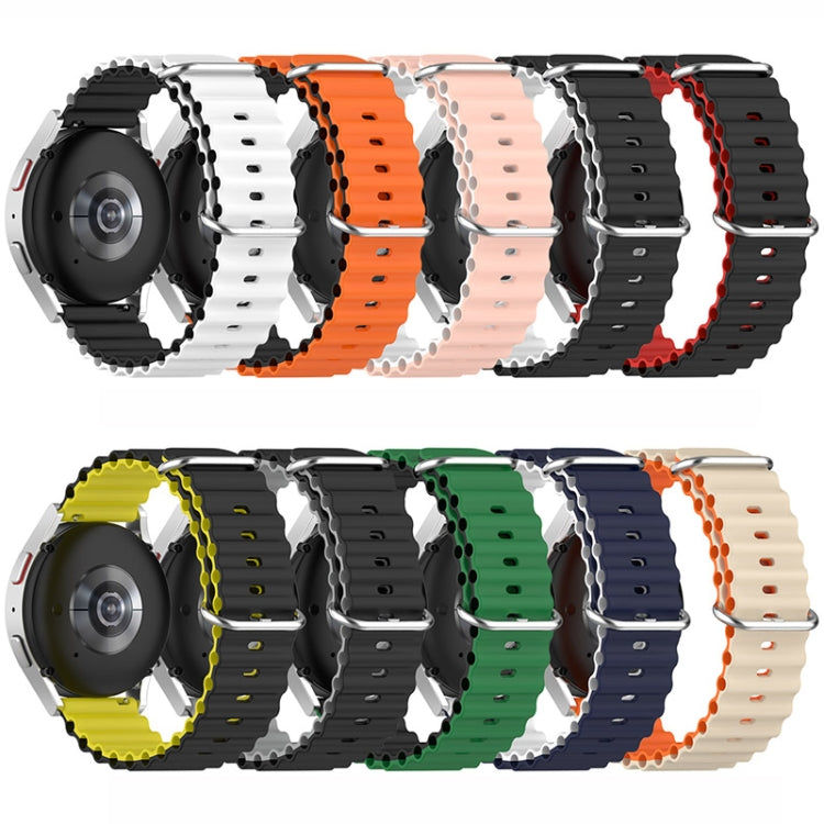 20mm Universal Ocean Style Silicone Two Color Watch Band(Orange Black) - 20mm Bands by PMC TechLife | Online Shopping South Africa | PMC TechLife | Buy Now Pay Later Mobicred